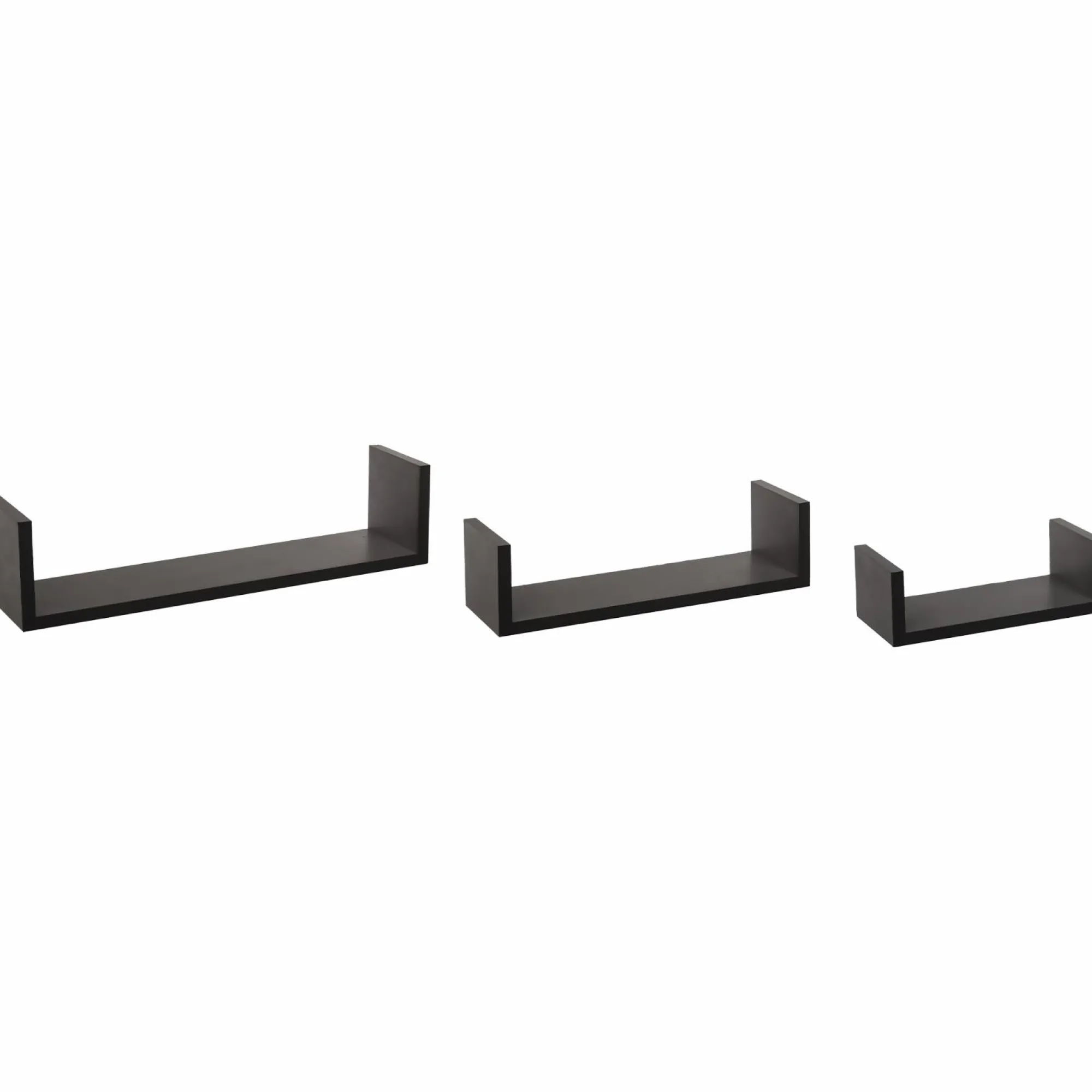 Mobilier|FIVE 3 étagères à fixer bord noir