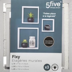 Mobilier|FIVE 3 étagères en cube blanc