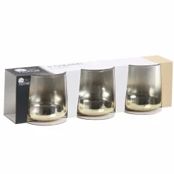 Vaisselle Et Service|DECLIC HOME 3 verres à eau or