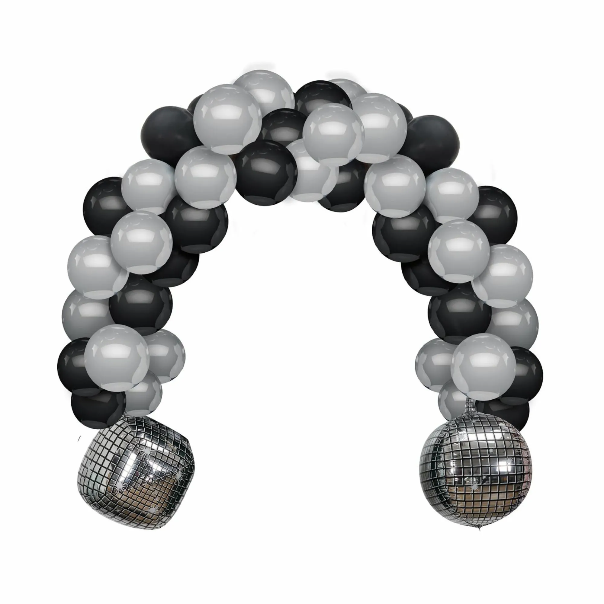 Fêtes Et Cérémonies|Stokomani Arche ballons noir et argent et boule à facettes
