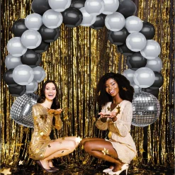 Fêtes Et Cérémonies|Stokomani Arche ballons noir et argent et boule à facettes