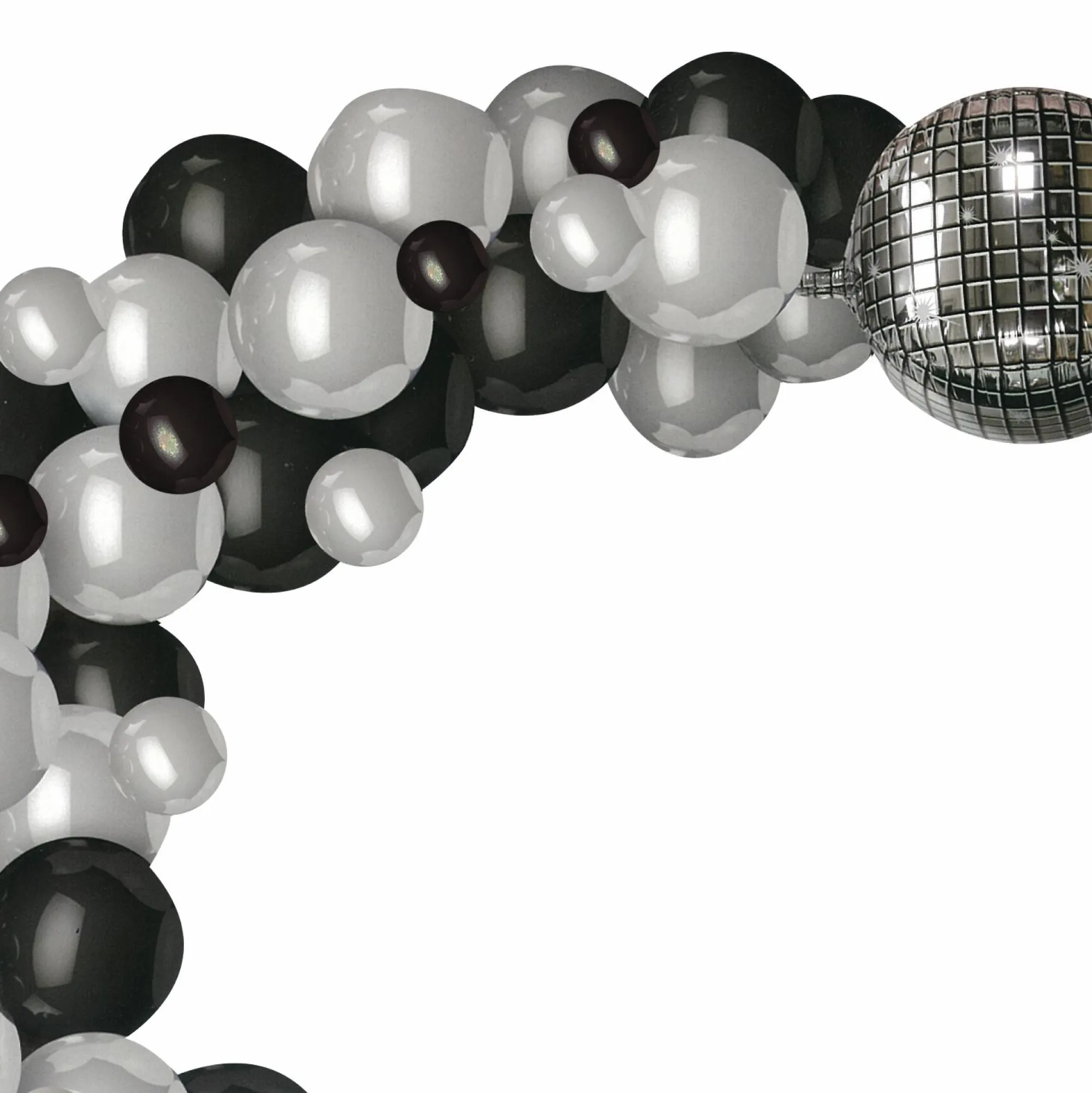 Fêtes Et Cérémonies|Stokomani Arche ballons noir et argent et boule à facettes