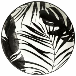 Vaisselle Et Service|SECRET DE GOURMET Assiette creuse en porcelaine imprimé feuilles noires 20cm