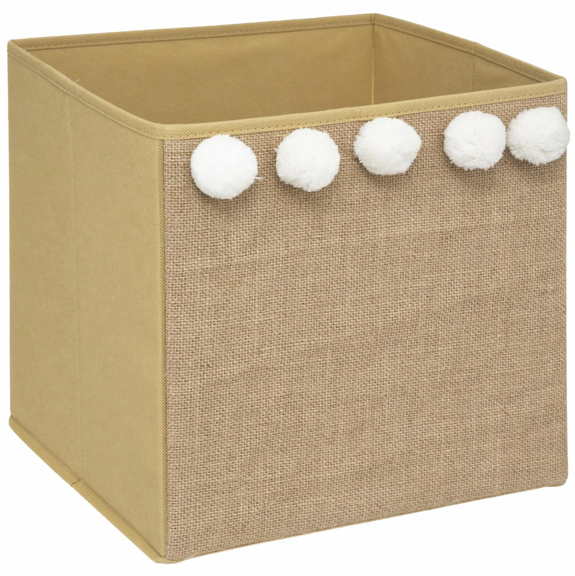 Rangement|ATMOSPHERA FOR KIDS Bac de rangement en jute avec pompoms