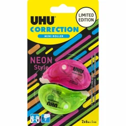 Papeterie Et Bureau|UHU Blister roller de correction néon