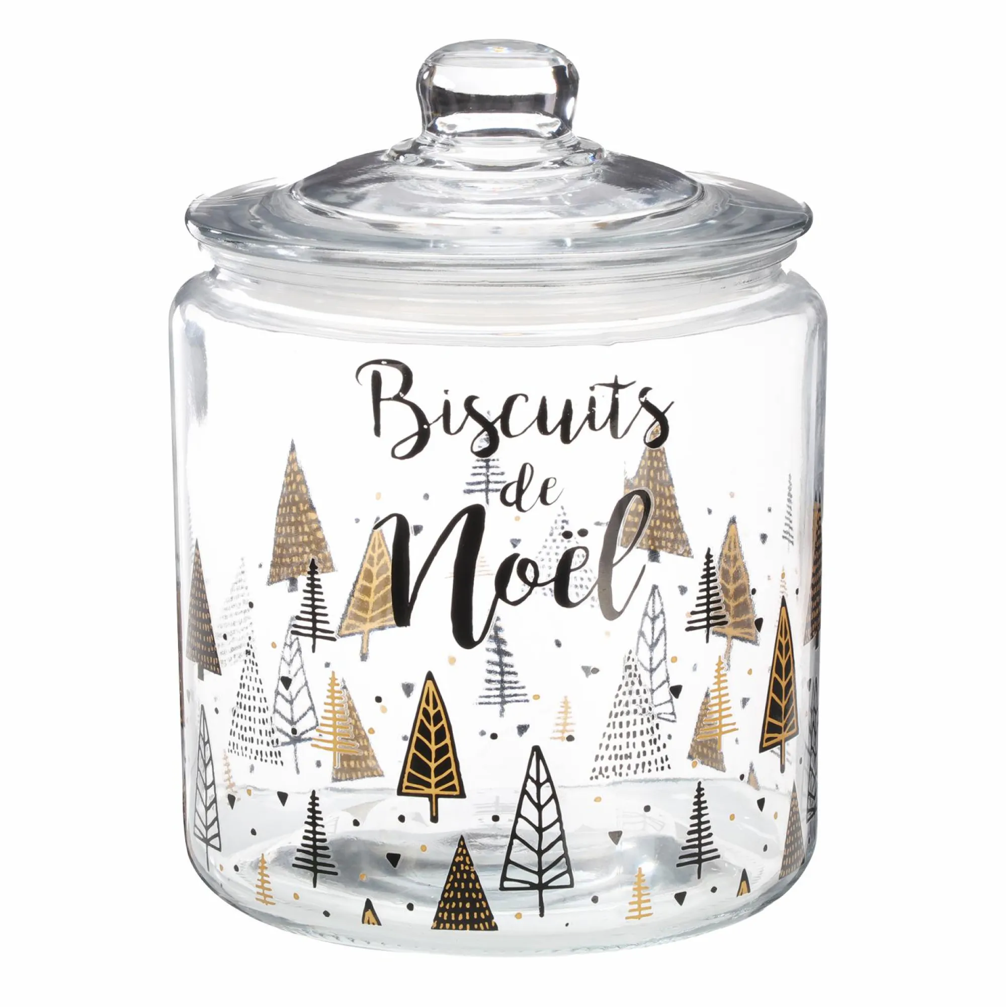 Conservation Et Rangement|COOK KEEN Bocal avec couvercle en verre décor de Noël 3.8L