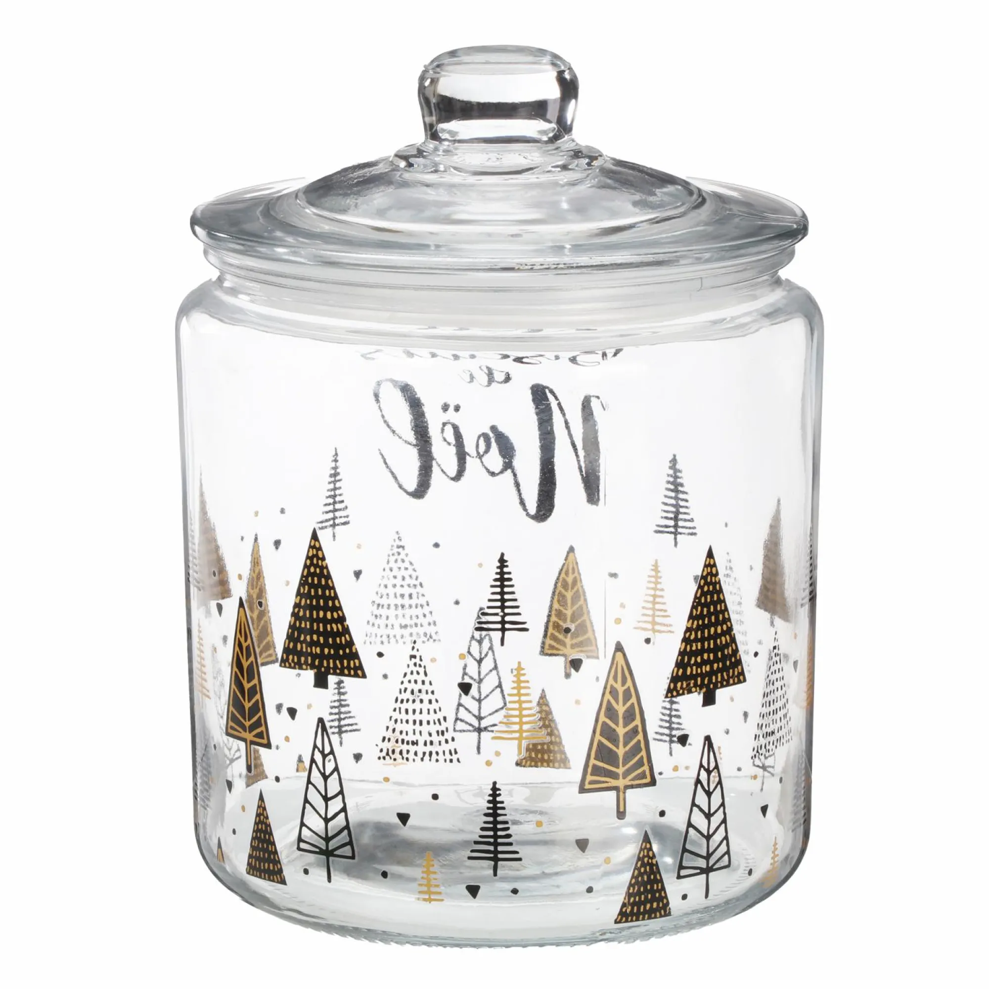 Conservation Et Rangement|COOK KEEN Bocal avec couvercle en verre décor de Noël 3.8L