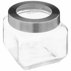 Conservation Et Rangement|FIVE Bocal en verre couvercle inox transparent 0.8L