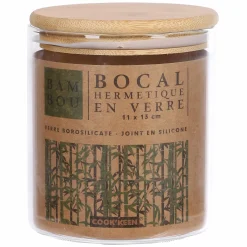 Conservation Et Rangement|COOK KEEN Bocal en verre couvercle en bambou 11cm