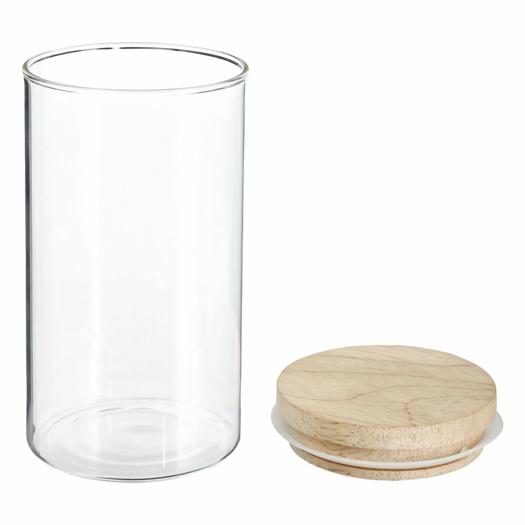 Conservation Et Rangement|FIVE Bocal en verre hermetique couvercle en bois 1L