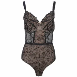Lingerie Et Vêtements De Nuit|BELLA DIVA Body dentelle fine nude Noir