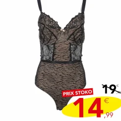 Lingerie Et Vêtements De Nuit|BELLA DIVA Body dentelle fine nude Noir
