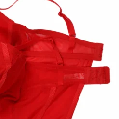 Lingerie Et Vêtements De Nuit|LA CITY BODY STRING TULLE ET DENTELLE PORTE JARETELLE Rouge