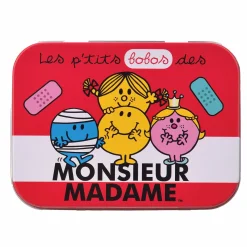 Santé Et Bien-Être|MONSIEUR ET MADAME Boite de 24 pansements en métal Monsieur Madame