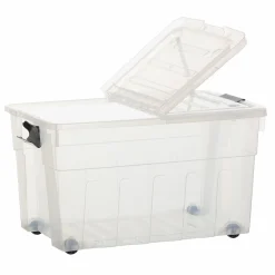 Rangement|Stokomani Boite de rangement à roulettes 65L
