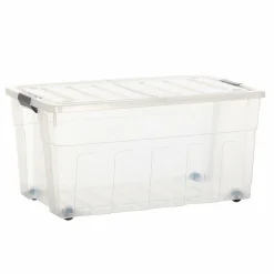 Rangement|Stokomani Boite de rangement à roulettes 120L
