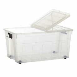 Rangement|Stokomani Boite de rangement à roulettes 120L