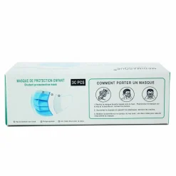 Santé Et Bien-Être|Stokomani Boîte de 30 masques jetables pour enfant Bleu