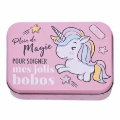 Santé Et Bien-Être|Stokomani Boîte en métal 24 pansements licorne