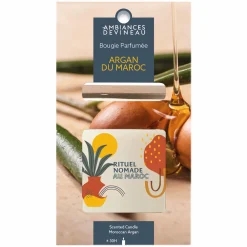 Bougies|Stokomani Bougie ovale argan du maroc avec couvercle bambou
