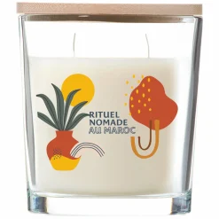Bougies|Stokomani Bougie ovale argan du maroc avec couvercle bambou