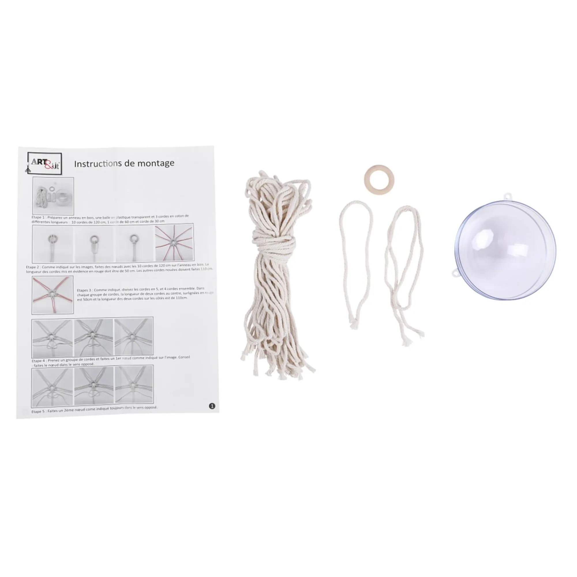 Loisirs Créatifs|ART&KIT Boule de Noël macramé