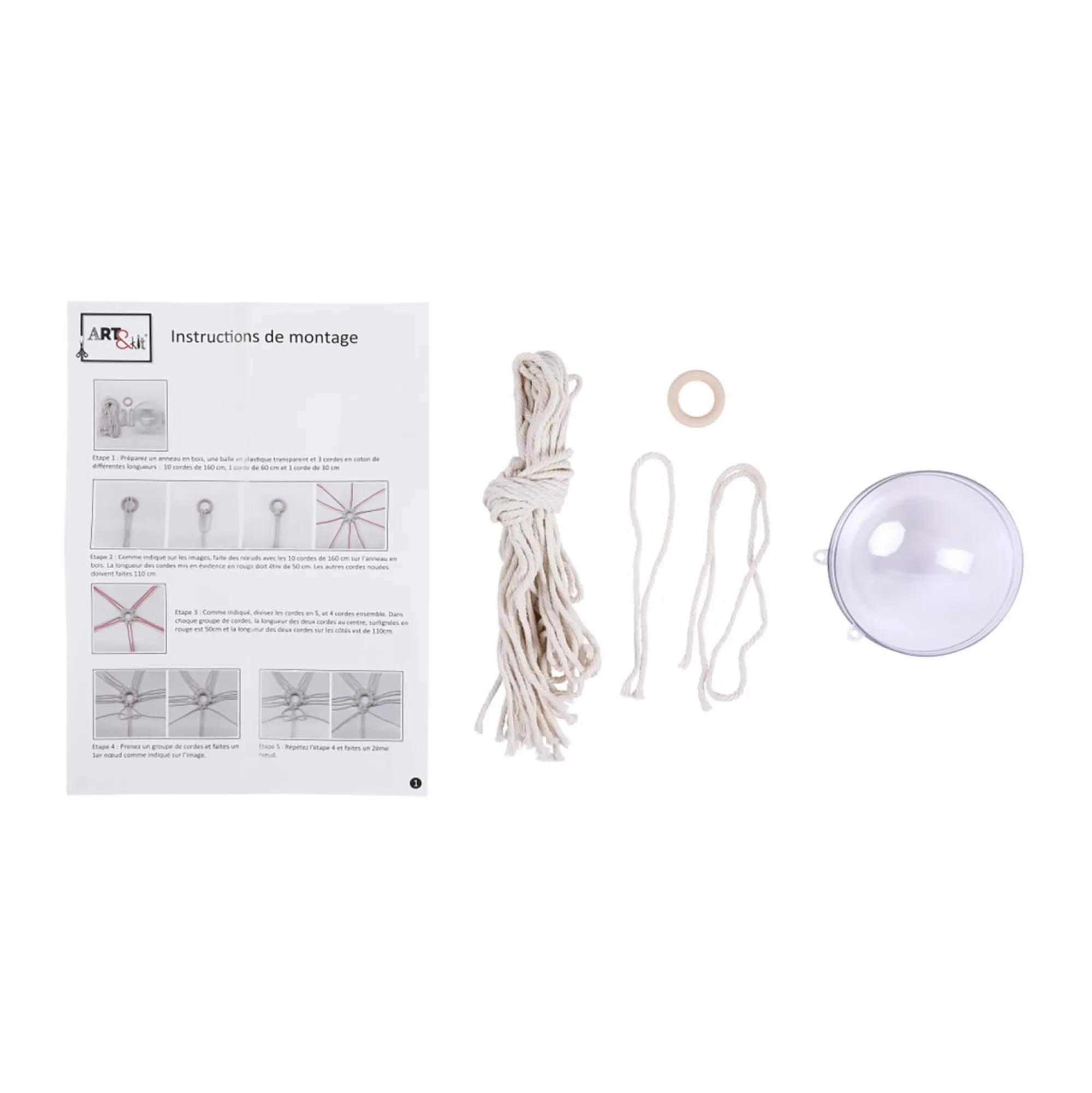 Loisirs Créatifs|ART&KIT Boule de Noël macramé