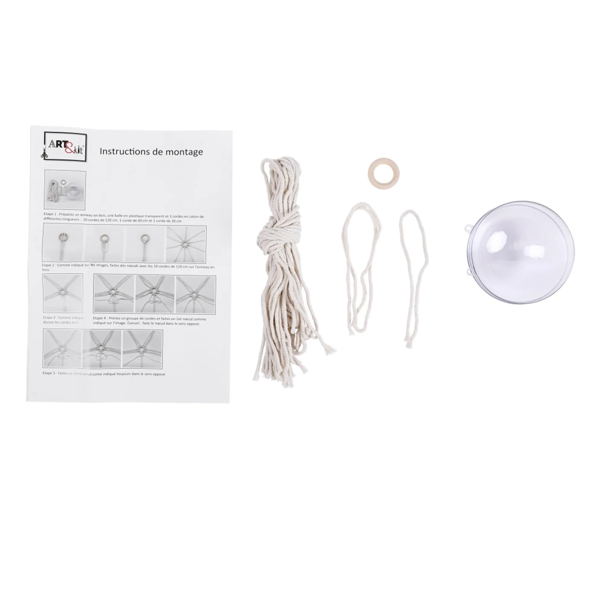 Loisirs Créatifs|ART&KIT Boule de Noël macramé