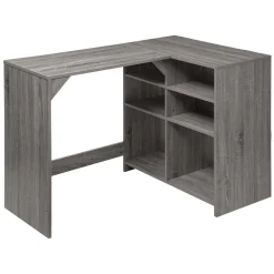 Mobilier|FIVE Bureau d'angle 6 cases effet chêne gris