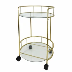 Mobilier|DECLIC HOME Chariot à boisson 2 étagères or