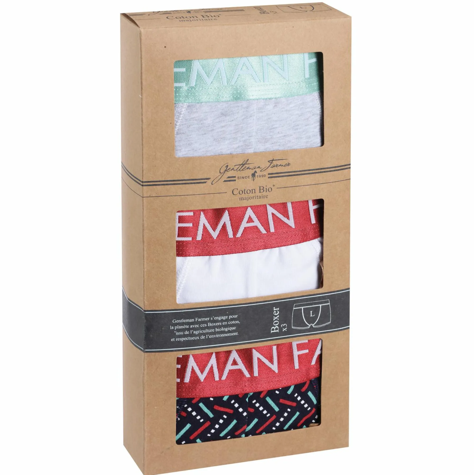 Sous-Vêtements Et Vêtements De Nuit|GENTLEMAN FARMER Coffret de 3 boxers coton uni