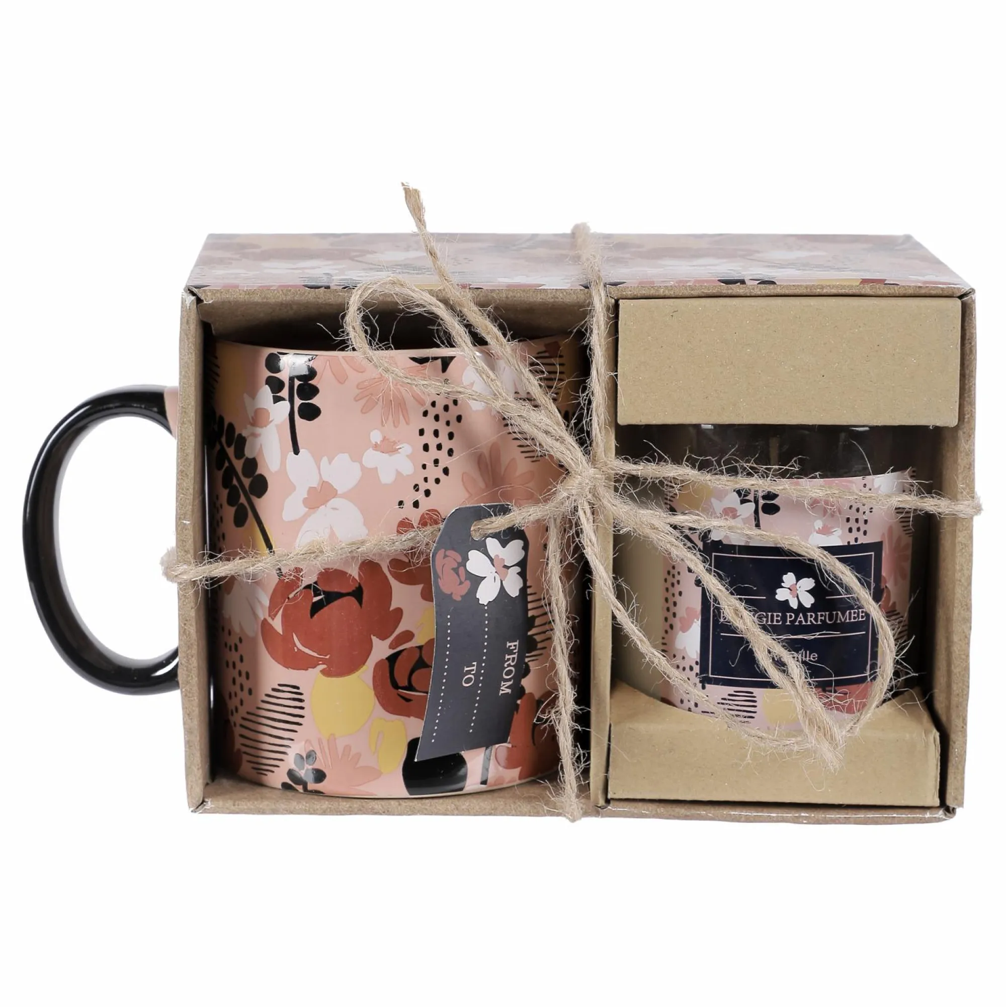 Vaisselle Et Service|Stokomani Coffret mug rose + bougie parfumée à la vanille