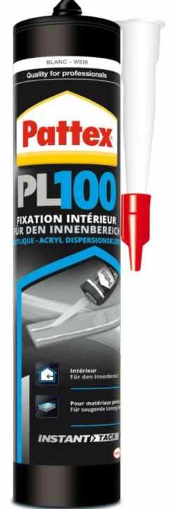 Outils De Bricolage|PATTEX Colle mastic de fixation acrylique PL100 380g