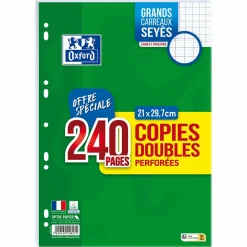 Papeterie Et Bureau|OXFORD Copies doubles perforées 21x29,7
