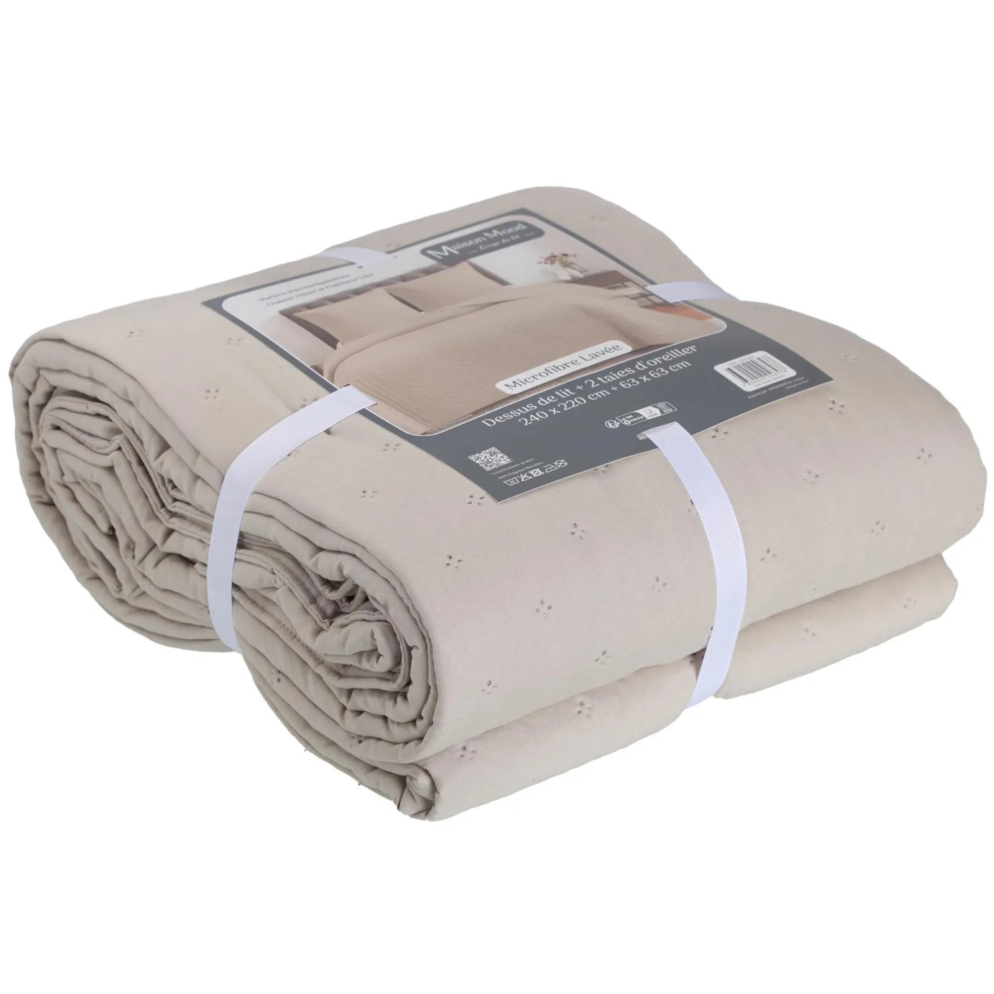Linge De Chambre|Stokomani Couvre lit 240x260cm + 2 taies d'oreiller