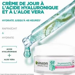 Visage|SKIN ACTIVE Crème de jour l'acide hyaluronique et à l'aloe vera