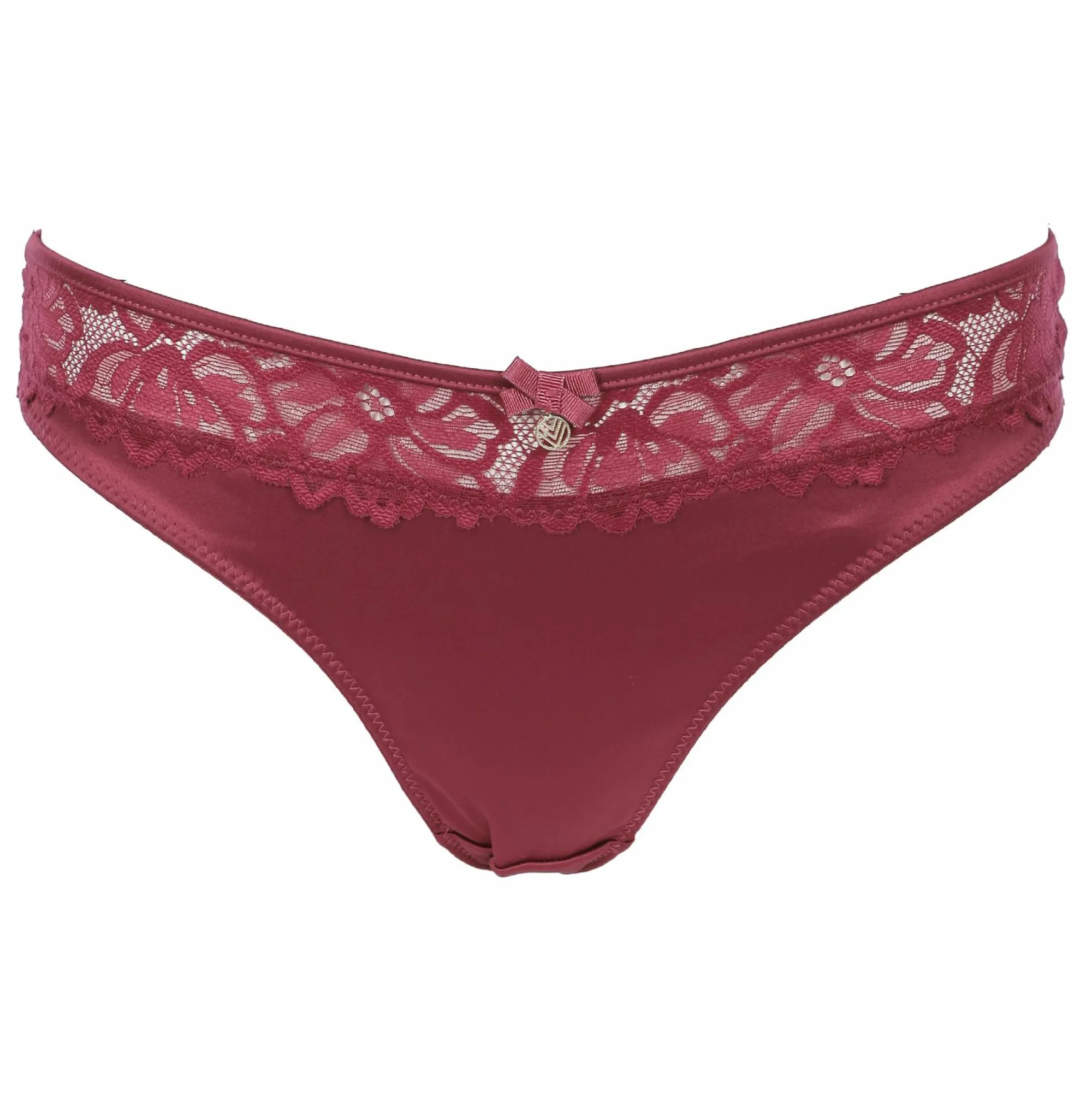 Lingerie Et Vêtements De Nuit|LA CITY Culotte dentelle et satin cassis Rouge