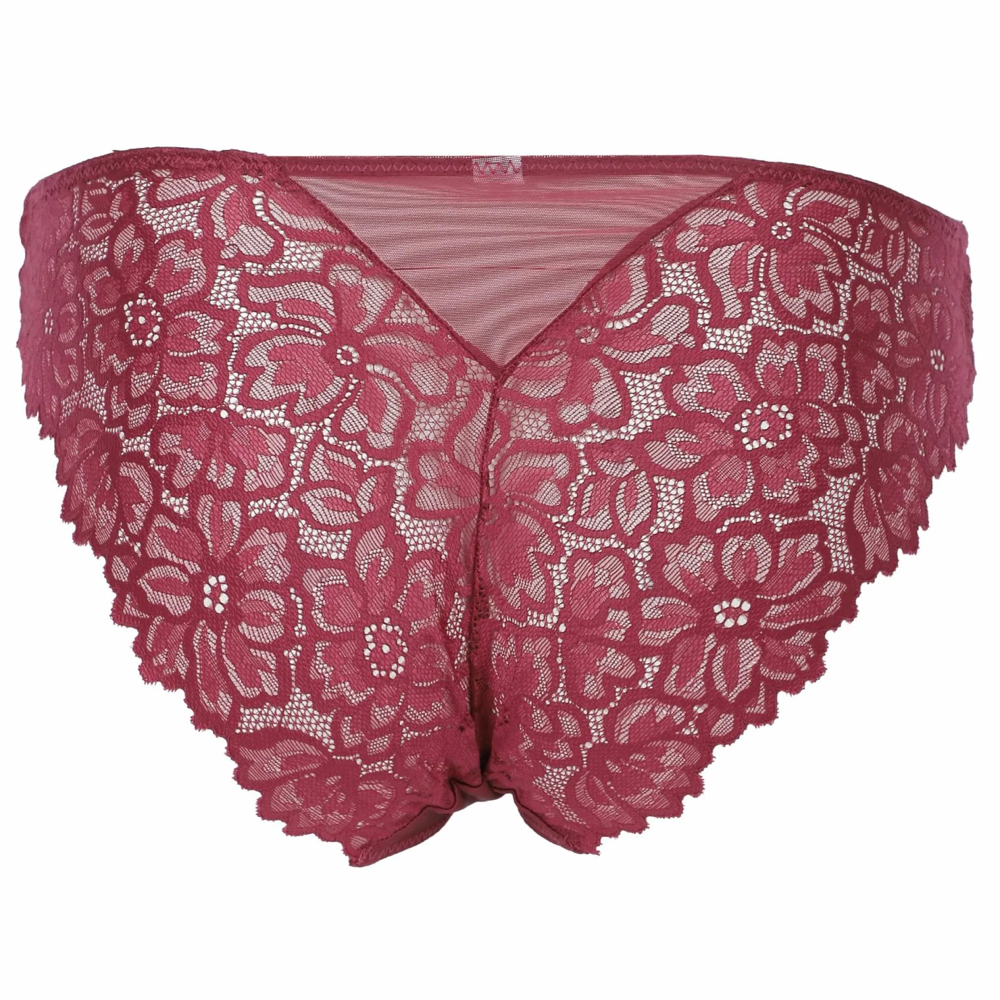 Lingerie Et Vêtements De Nuit|LA CITY Culotte dentelle et satin cassis Rouge
