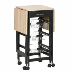 Rangement|SPACE N BOX Desserte roulette pliante noir