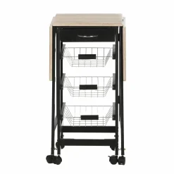 Rangement|SPACE N BOX Desserte roulette pliante noir