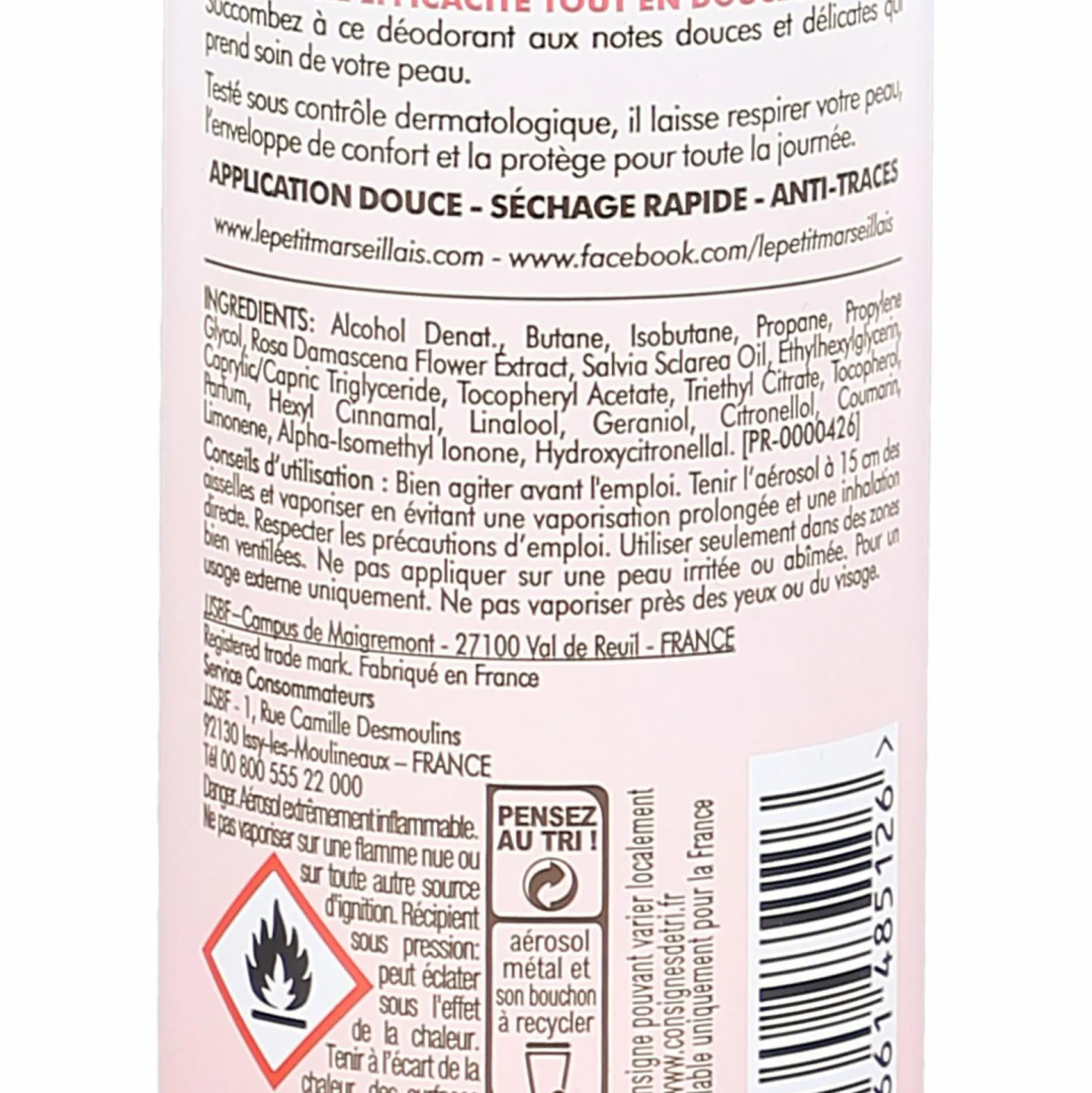 Hygiène|LE PETIT MARSEILLAIS Déodorant confort huile aux pétales de rose et sauge