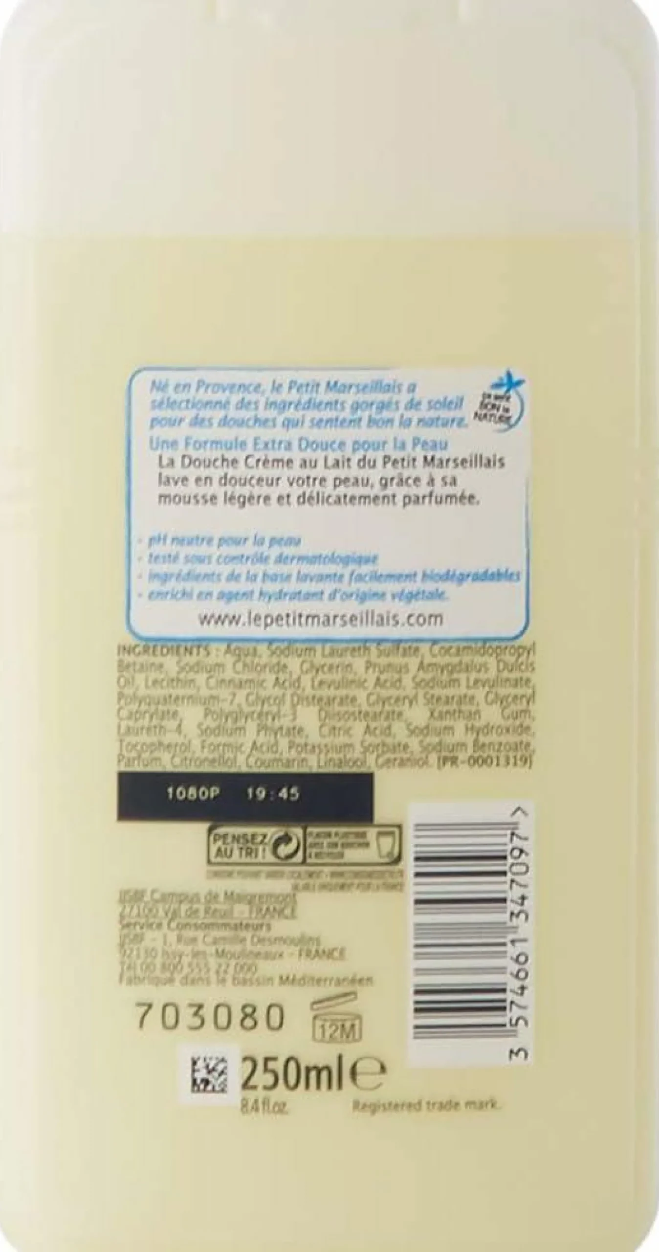 Hygiène|LE PETIT MARSEILLAIS Douche extra doux au lait