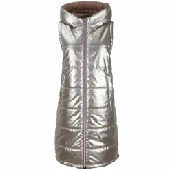 Vestes Et Manteaux|GOLD & SILVER Doudoune longue sans manches réversible Or