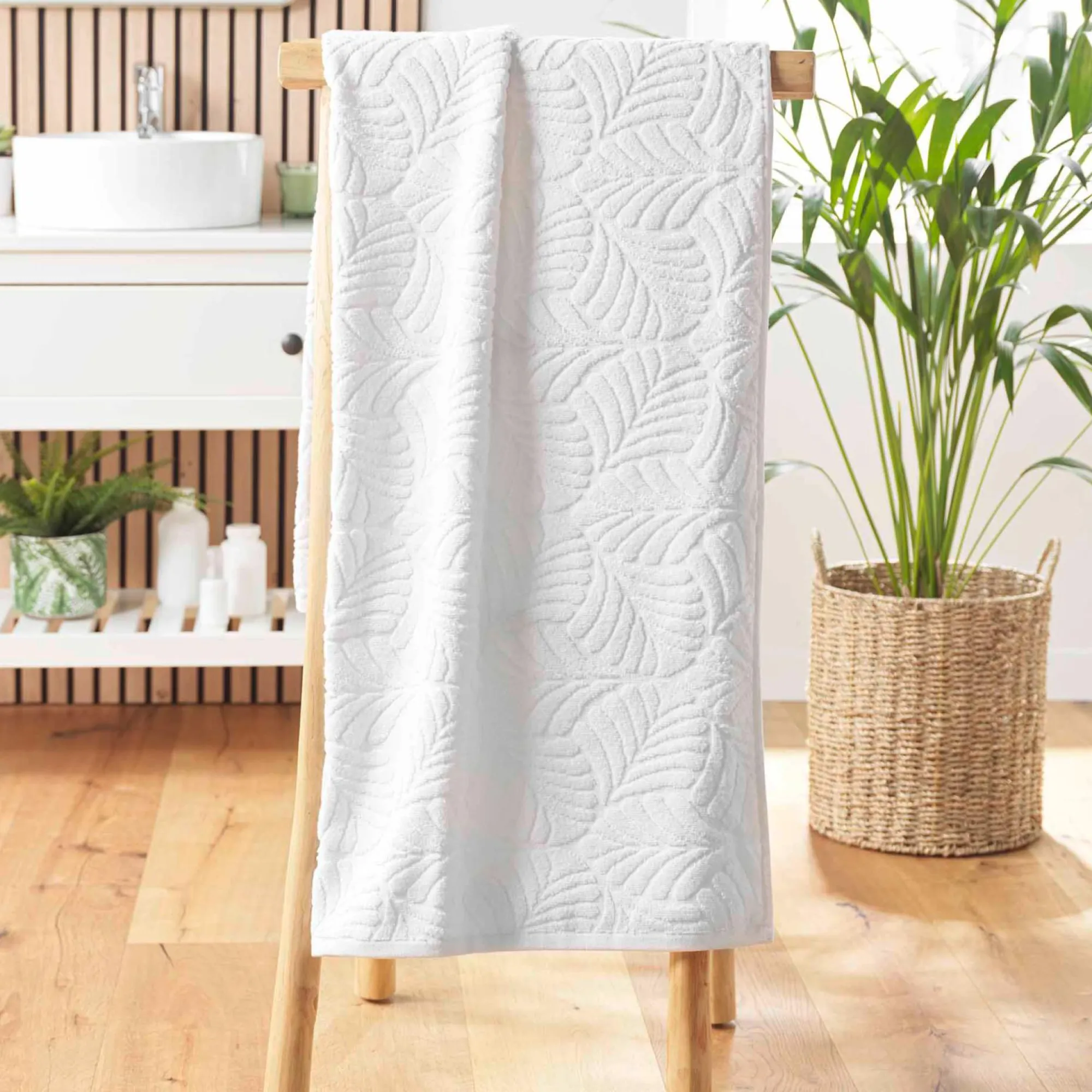 Linge De Bain|Salle De Bain Et Wc|Stokomani Drap de bain Madeira Blanc