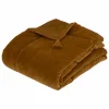 Linge De Chambre|ATMOSPHERA Edredon en velours jaune moutarde 150x150cm