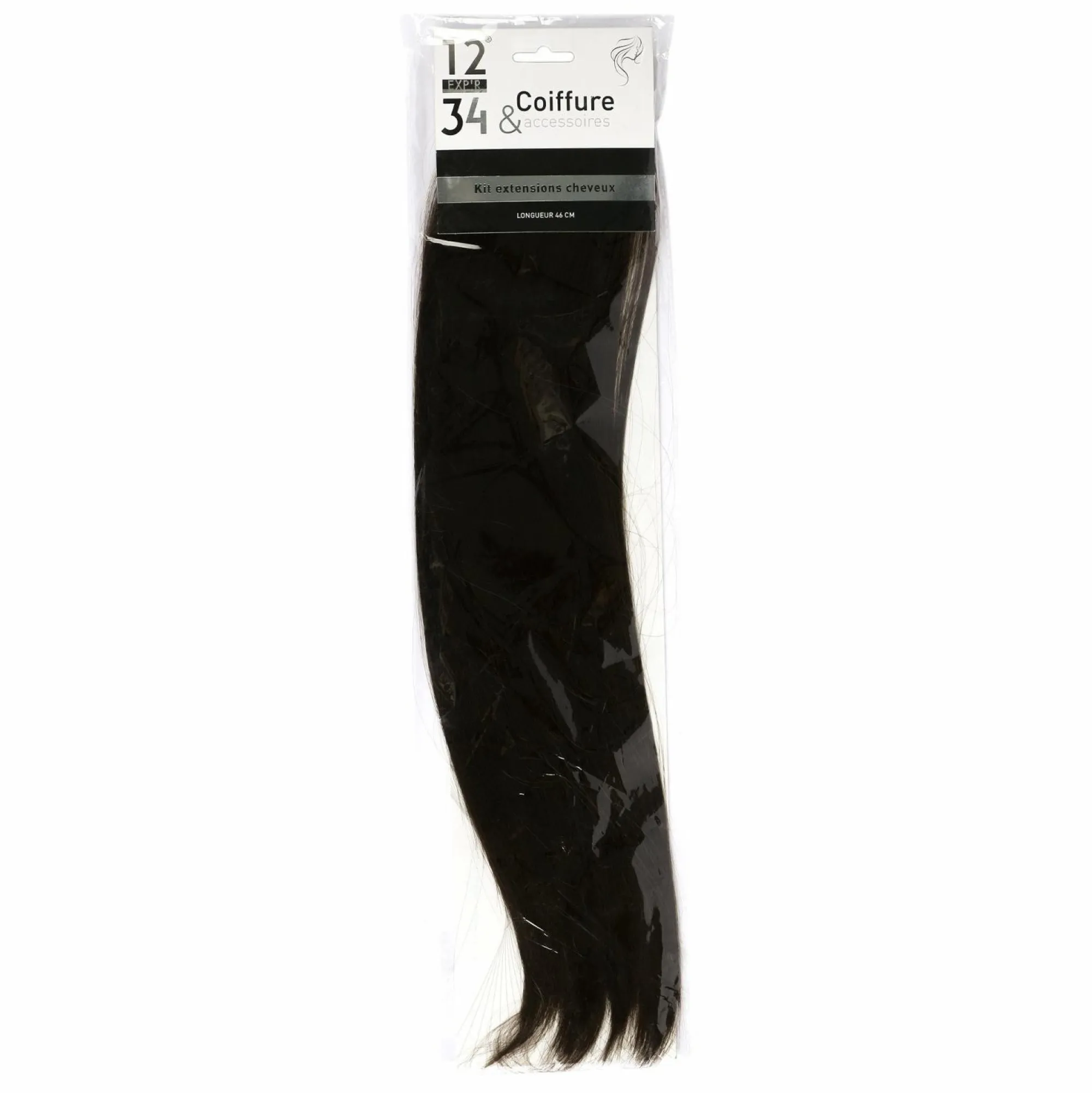 Cheveux|EXPR 1234 Extensions cheveux à clips châtain 46 cm
