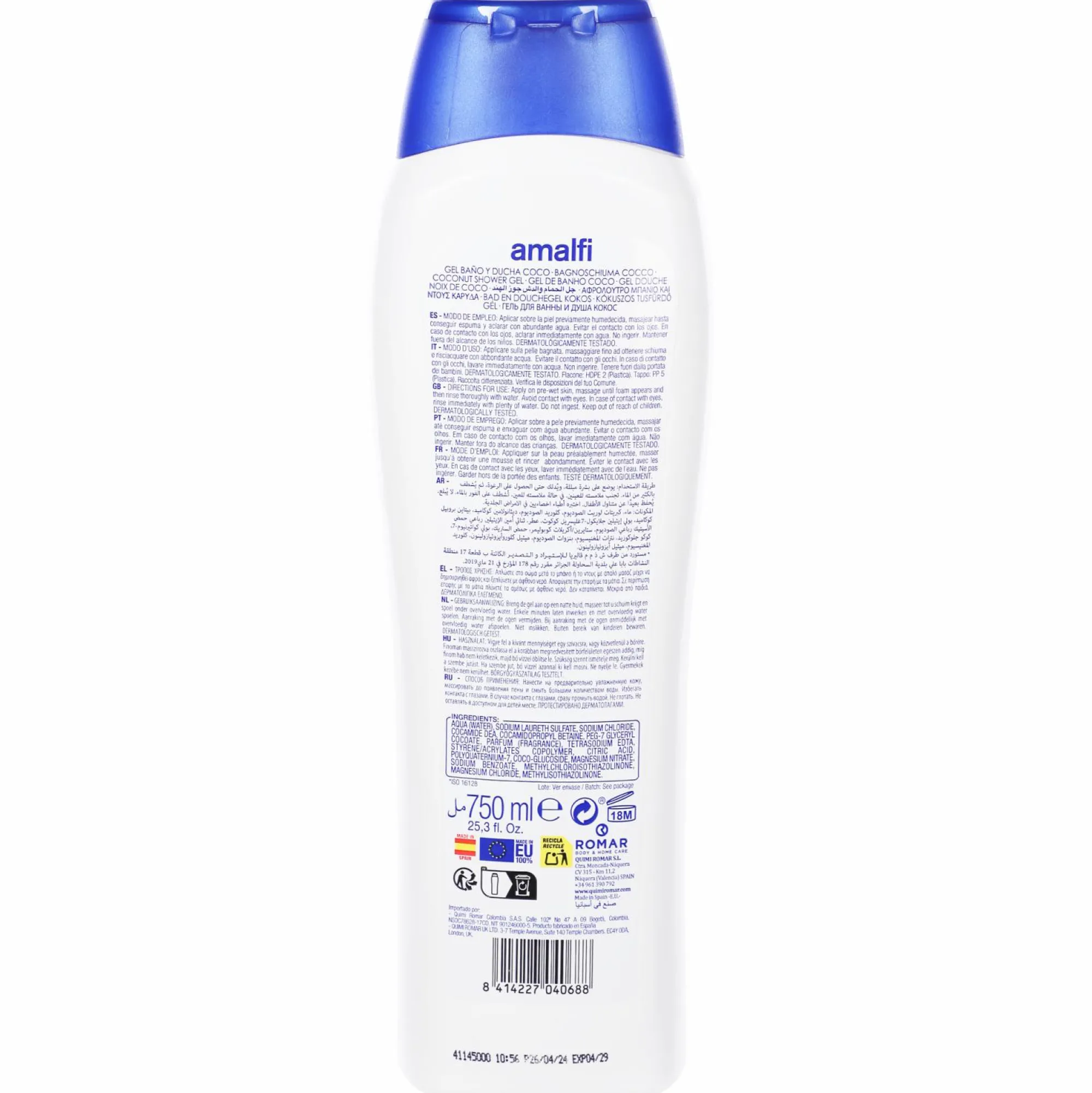 Hygiène|AMALFI Gel douche coco