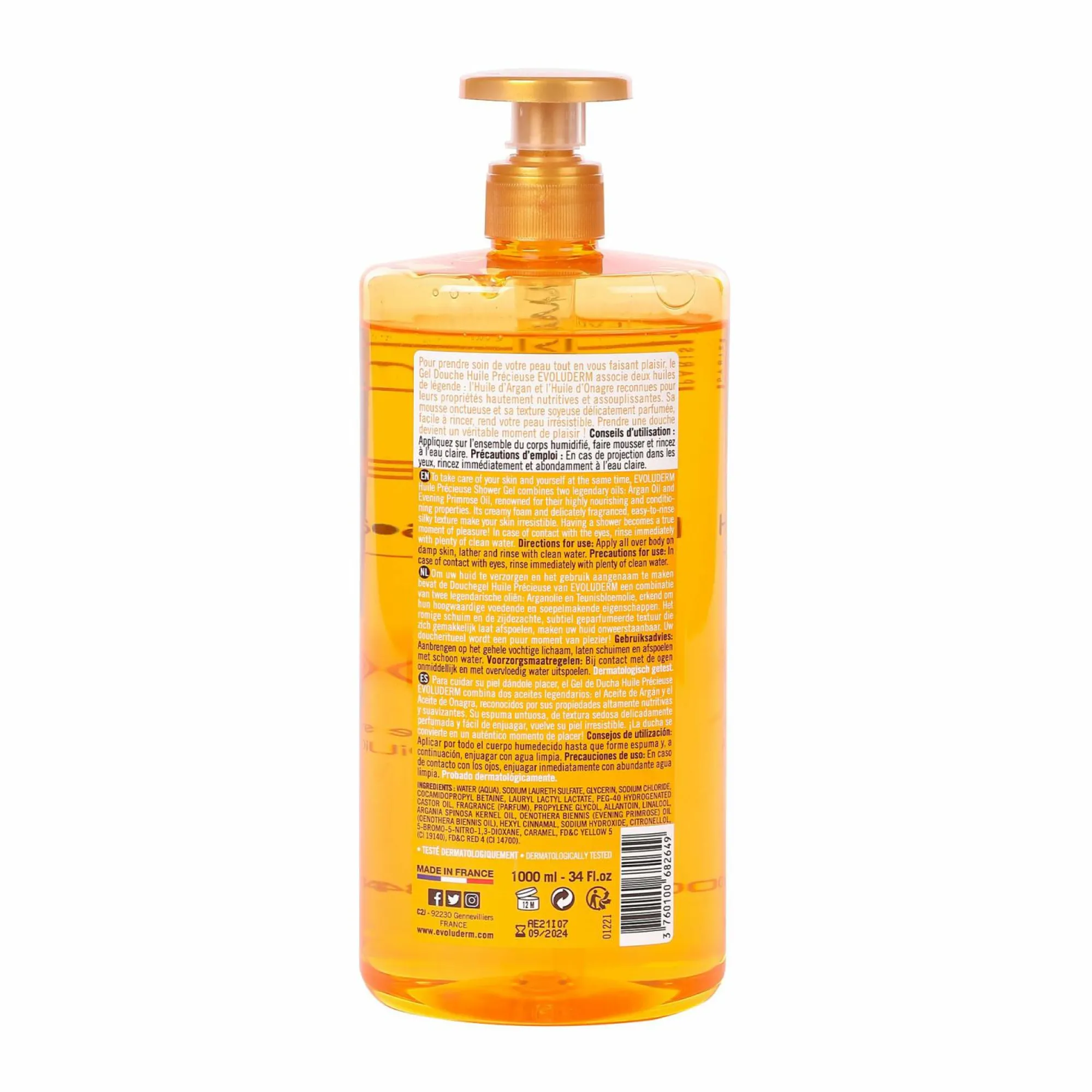 Hygiène|EVOLUDERM Gel douche soyeux huile précieuse