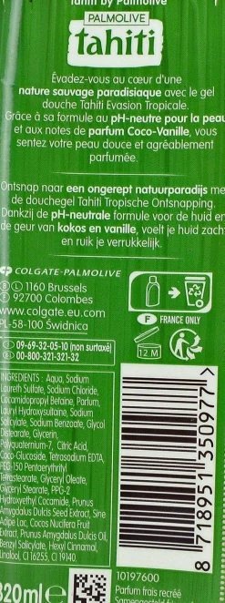 Hygiène|TAHITI Gel douche évasion tropicale