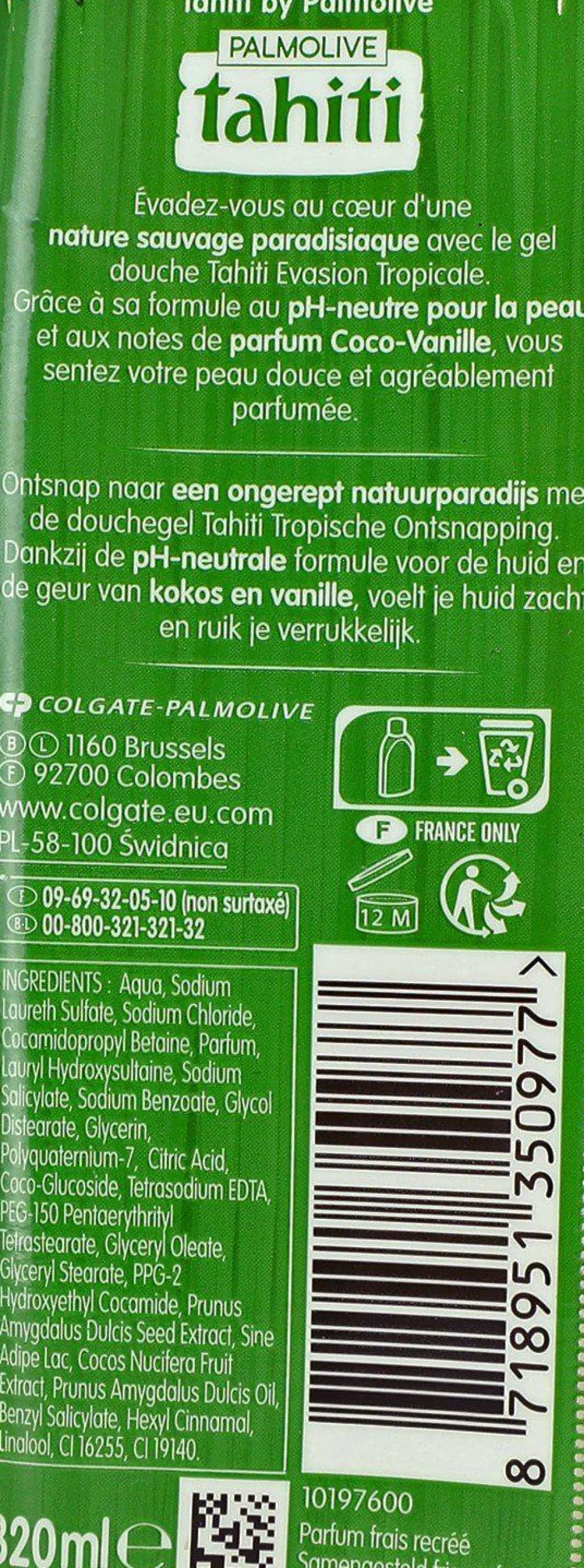 Hygiène|TAHITI Gel douche évasion tropicale